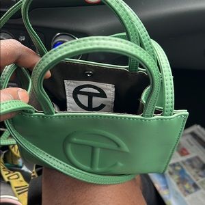 Telfar green mini bag